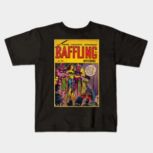 Baffling Mysteries Vintage horror pulp comic cover Kids T-Shirt